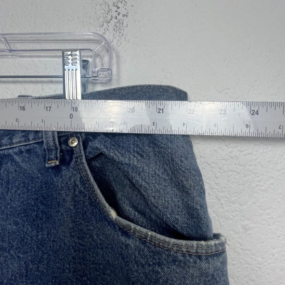 Wrangler Authentic Jeans Mens 44x32 Blue Denim‎ Cotton Relaxed Fit Straight Leg